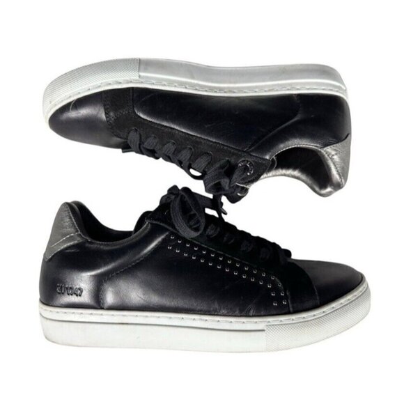Zadig & Voltaire Women's Sz 37 (6.5) ZV1747 Black Leather Studded Sneakers - Picture 9 of 12